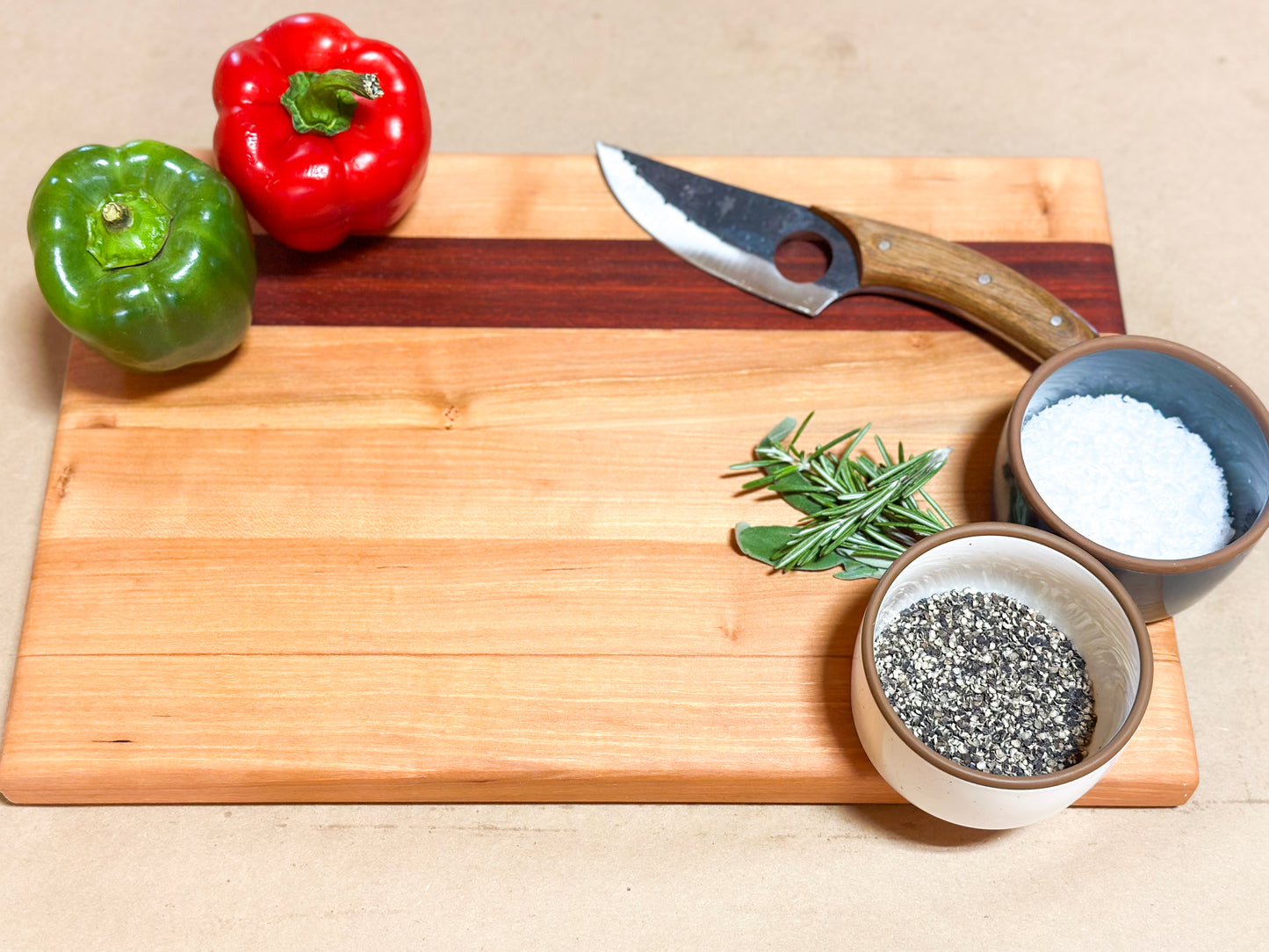 Cutting Board (DISCOUNTED) - Cherry with Padauck Stripe (1 1/4 x 11 1/8 x 16 3/4)