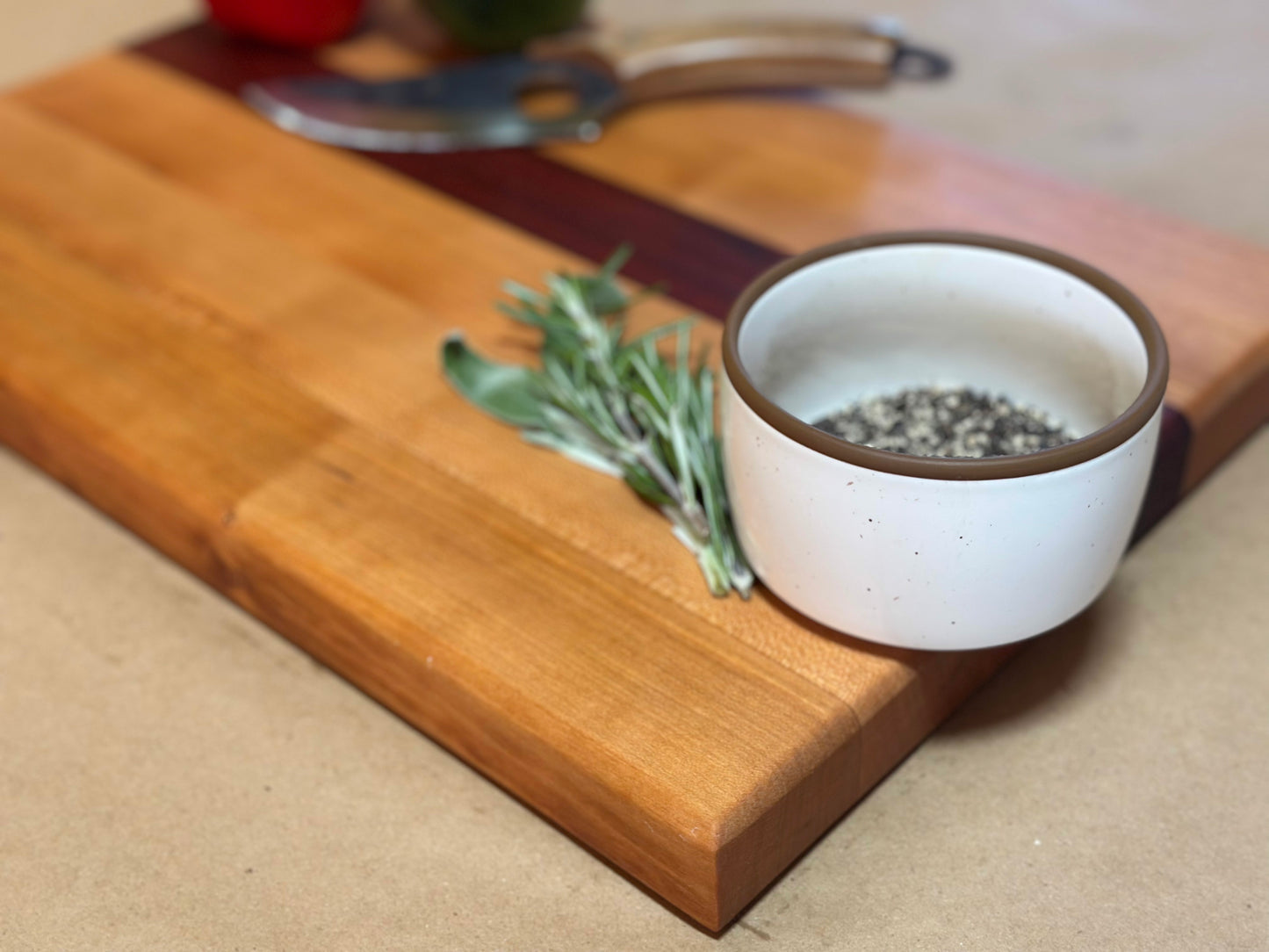 Cutting Board - Cherry with hint of Padauck (1 1/4 x 11 1/4 x 16 3/4)