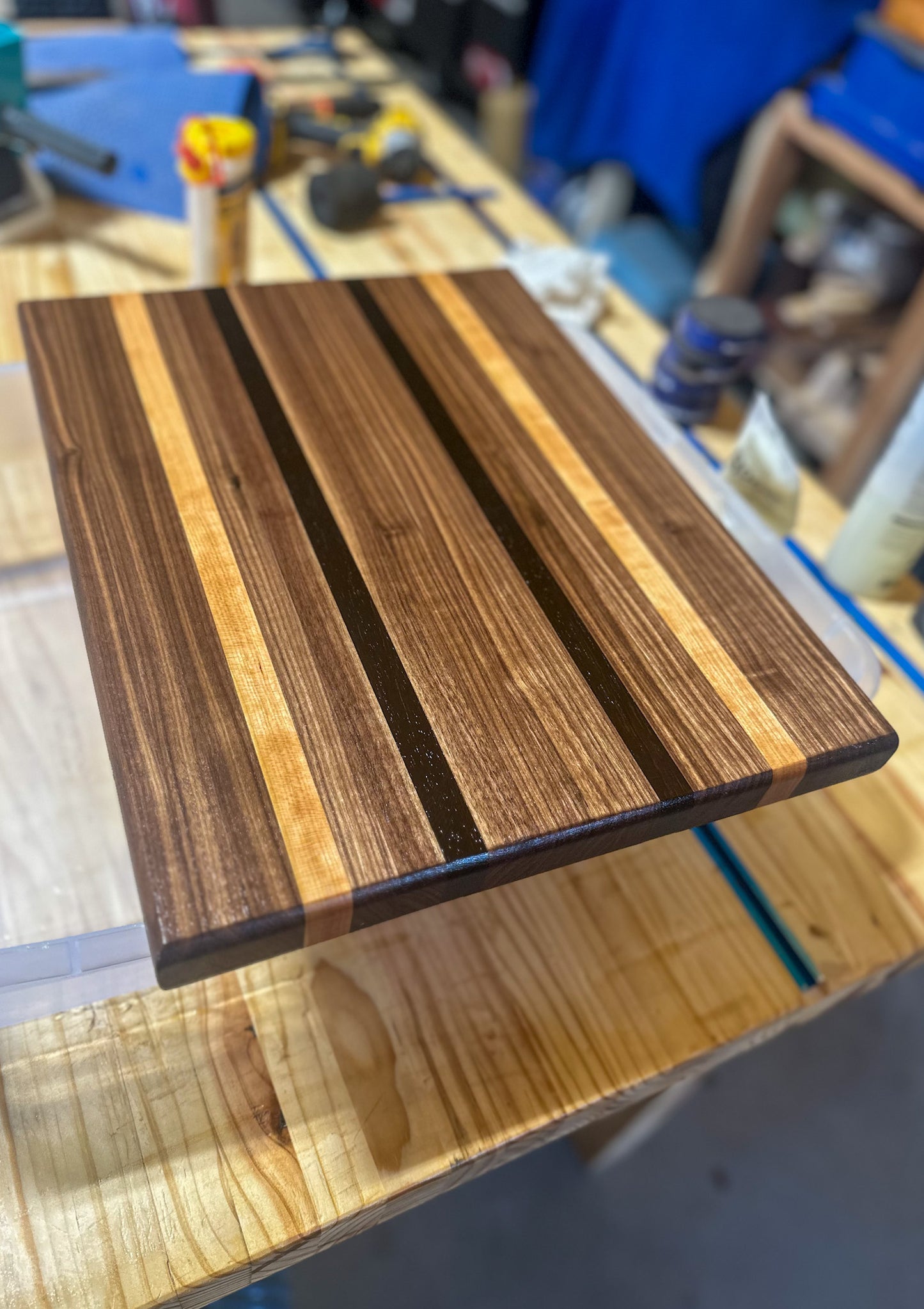 Beautiful Walnut Cutting Board with Maple and Wenge Accents