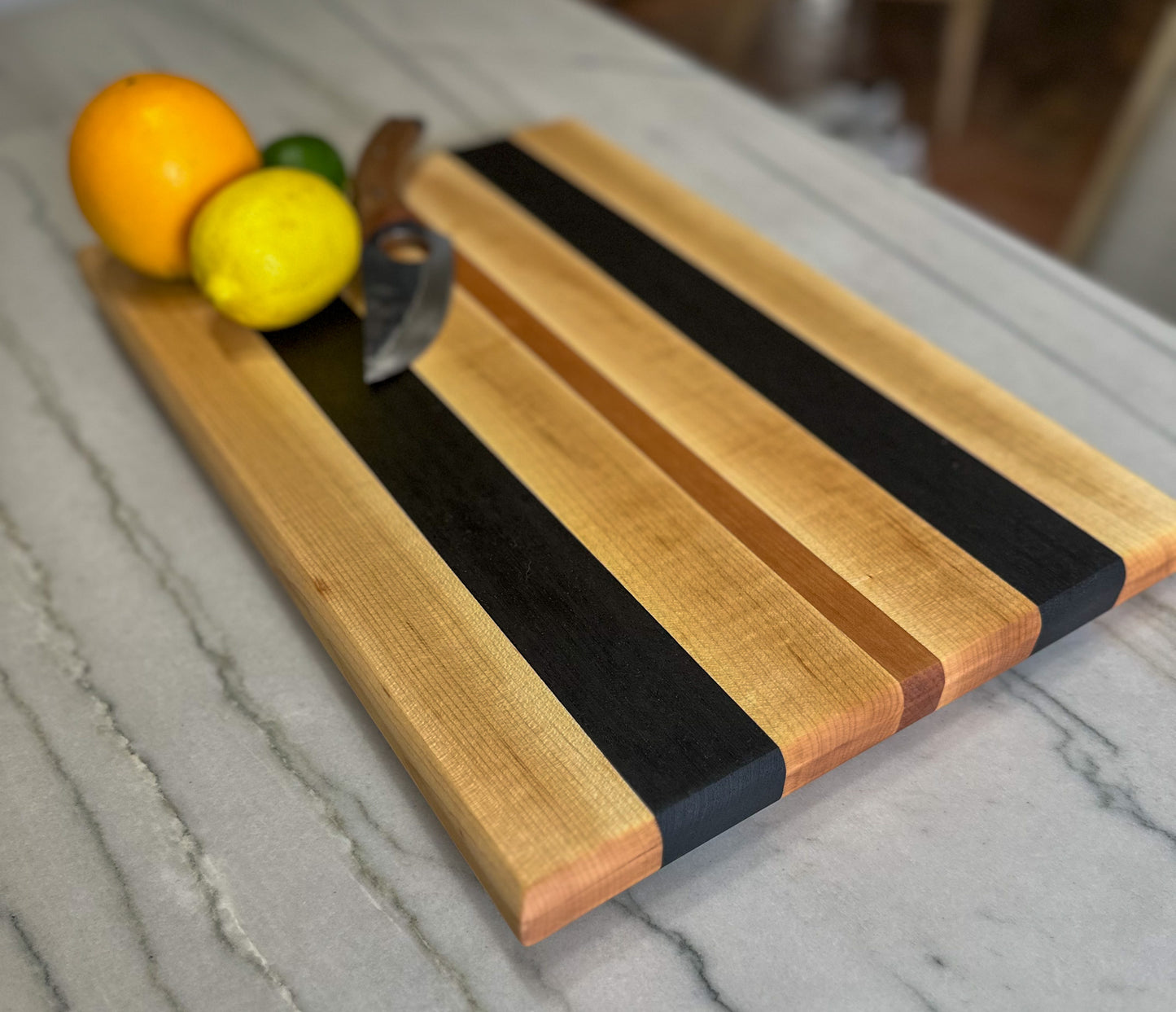 Savage Acres Long Grain Cutting Board - Maple, Wenge, and Cherry Elegance