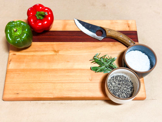 Cutting Board (DISCOUNTED) - Cherry with Padauck Stripe (1 1/4 x 11 1/8 x 16 3/4)