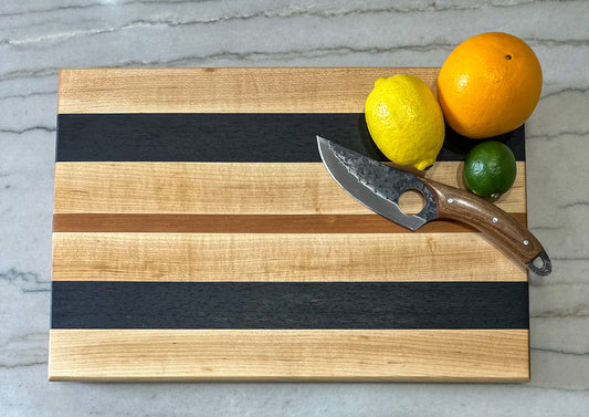 Savage Acres Long Grain Cutting Board - Maple, Wenge, and Cherry Elegance